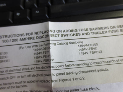ALLEN-BRADLEY 40052-295-01(B) DISCONNECT SWITCH FUSE BARRIERS, 100/200A SET of 22