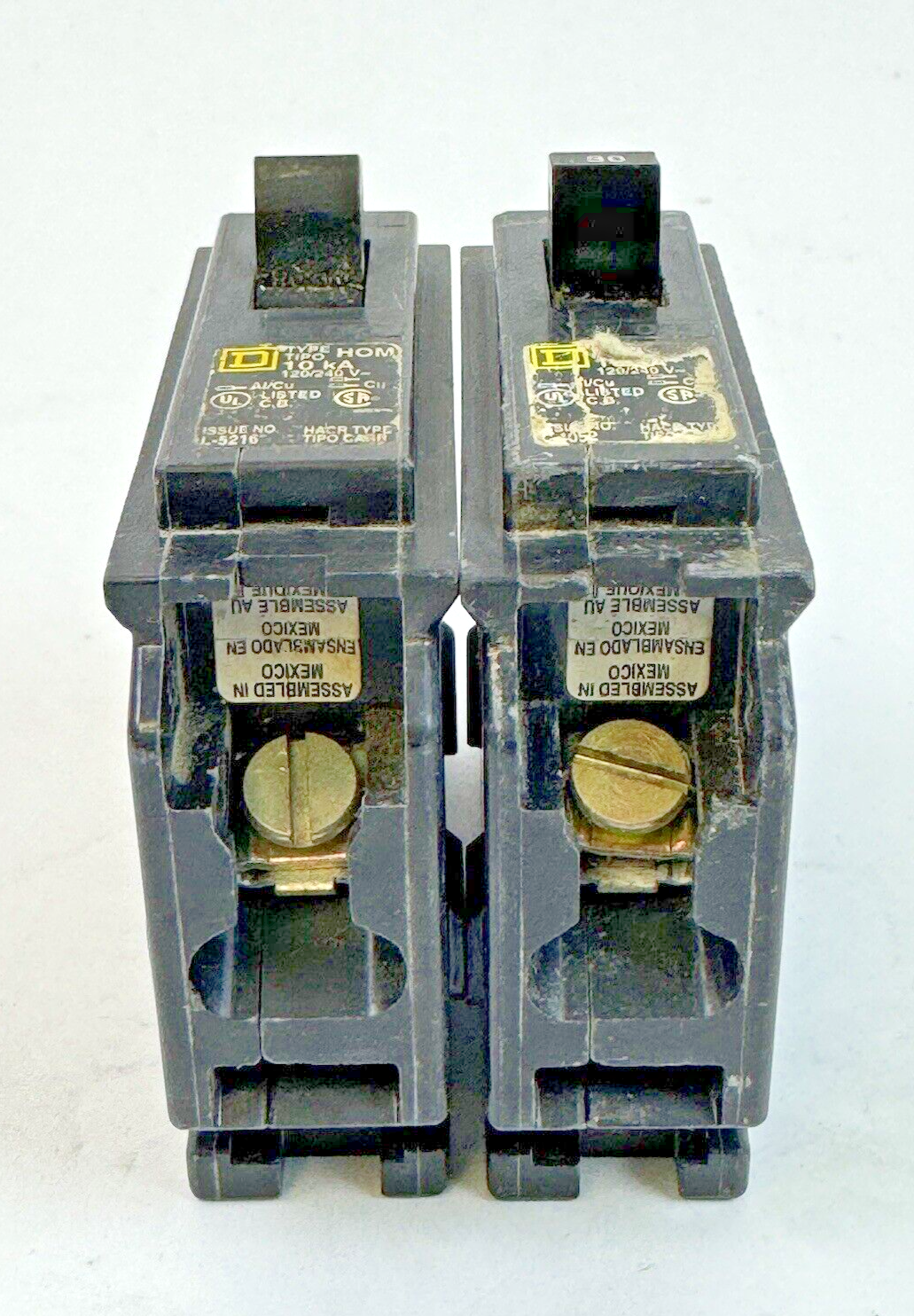 SQUARE D **LOT OF 2** HOM130 - CIRCUIT BREAKERS - 1 POLE/ 30 A/ 240 VAC7