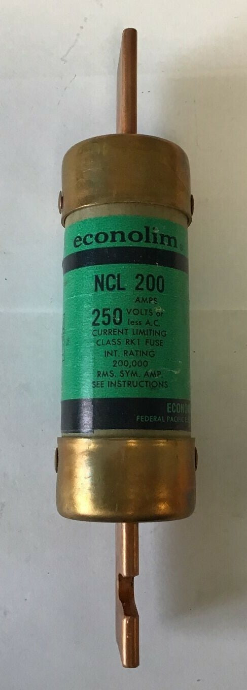 ECONOMY FUSE NCLR200 CURRENT LIMITING FUSE CLASS RK1 250VAC ***LOTOF3***1
