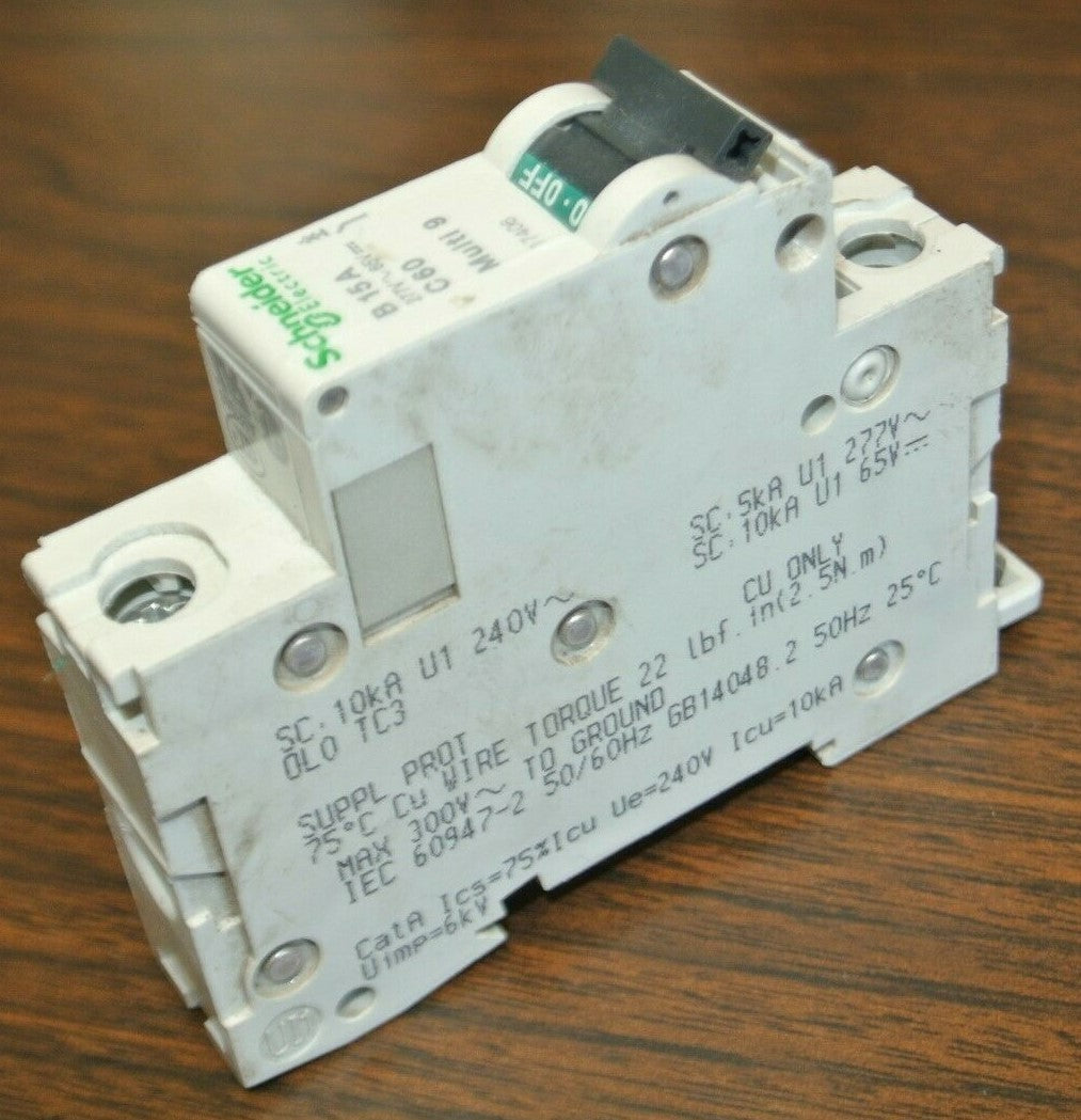 SCHNEIDER 17406 CIRCUIT BREAKER B 15A, 277V~65V, C60, MULTI 90