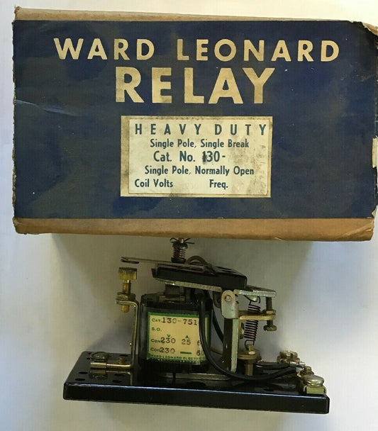 WARD LEONARD RELAY 130-7510 1POLE 230V 25A 60CY COIL 230-60CY0
