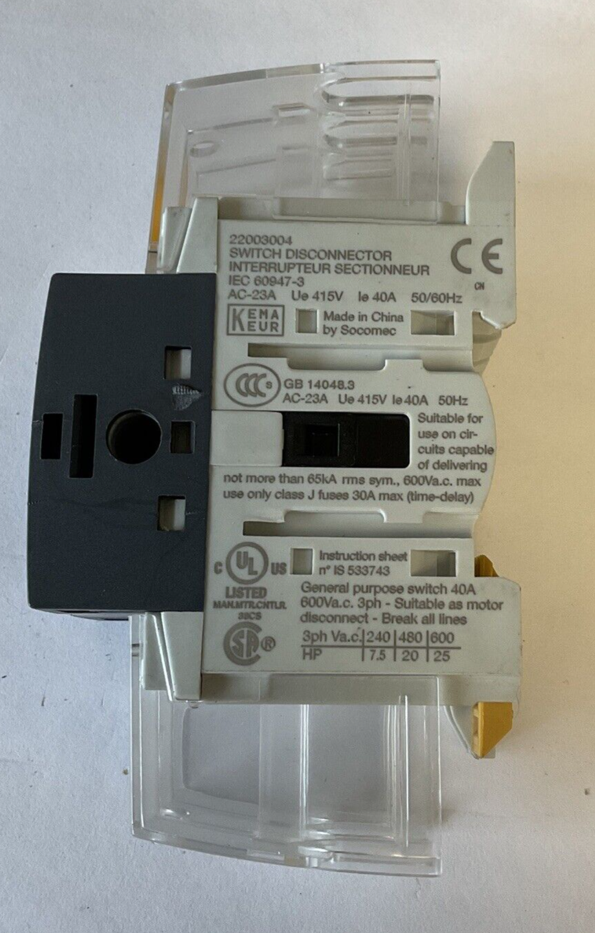 SOCOMEC SIRCO M 40 LOAD BREAK SWITCH 40A 50-60HZ5