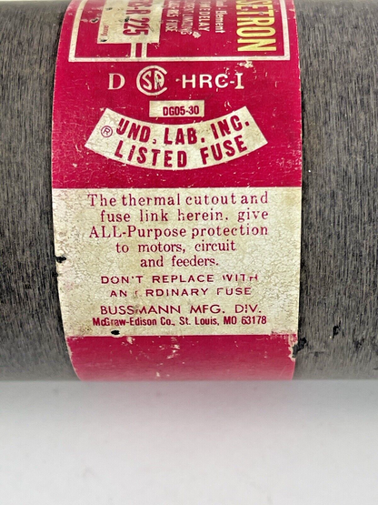 BUSSMANN FUSETRON FRS-R-225 DUAL-EL/TIME-DELAY 225A, 600V3