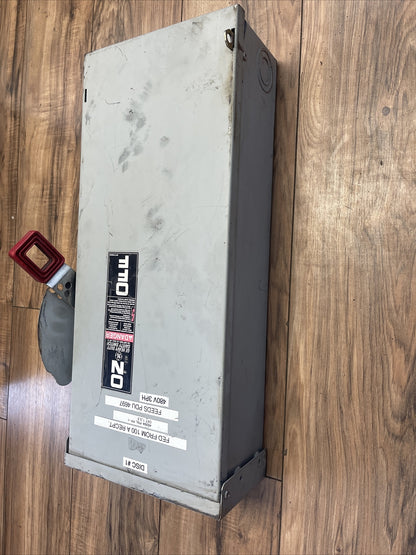 GE TH3363R MODEL 11 FUSIBLE SAFETY SWITCH 100A 600VAC 250VDC 30HP 3P TYPE 3R6