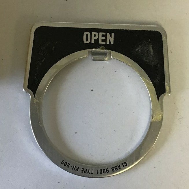 SQUARE D LEGEND PLATE "OPEN" 9001 KN-209 ****LOTOF42****2