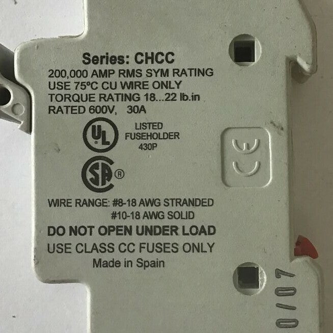 BUSSMANN CHCC1D FUSE HOLDER 30A 600V ****LOTOF5**** 5