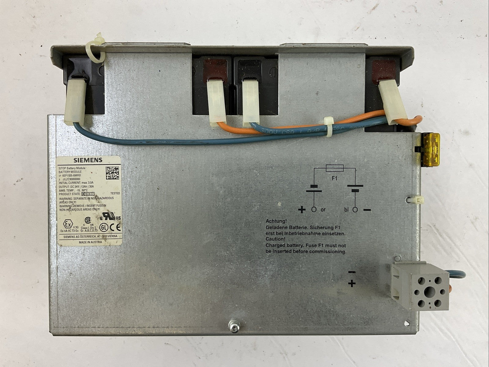 SIEMENS 1P 6EP1935-6MF01 SITOP BATTERY MODULE OUTPUT 24VDC0