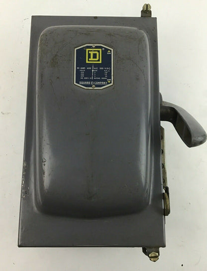 SQUARE D H-81251 SAFETY SWITCH SER.A3 30A 250V 0