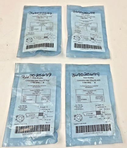 LOT OF 4 - ALLEN BRADLEY - 1786-BNC B - CONTROLNET BNC PLUG RG-6QS6