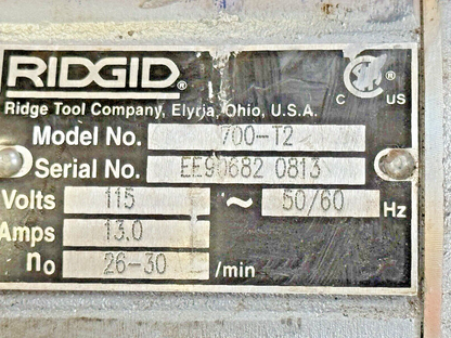 RIDGID - 700-12 - POWER DRIVE PIPE THREADER W/ STAND/BUCKET/DIE HEADS +SEE BELOW1
