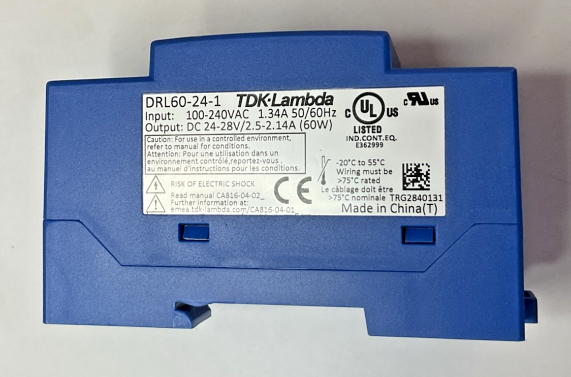 TDK-LAMBDA DRL60-24-1 POWER SUPPLY MODULE 240VAC 28VDC 50/60HZ 60W5