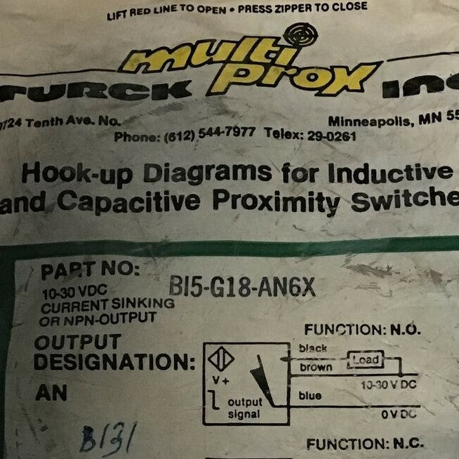 TURCK BI5-G18-AN6X PROXIMITY SENSOR 10-30V 1