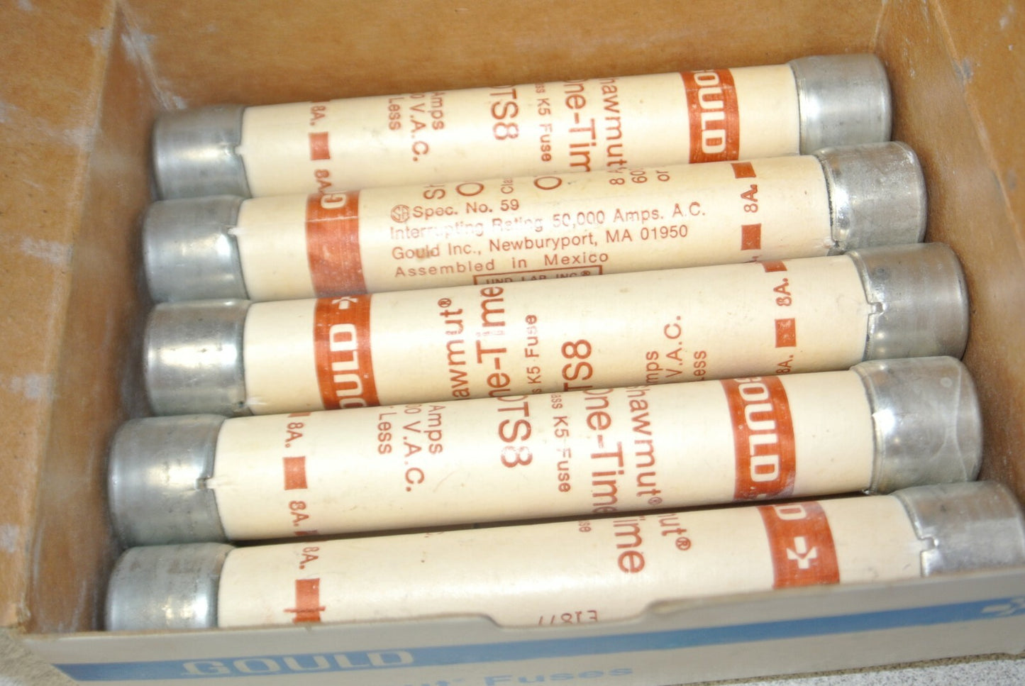 GOULD SHAWMUT OTS8 CLASS K5 FUSE 8A / 600V / NEW SURPLUS / EACH2