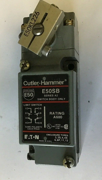 CUTLER HAMMER E50SB SER.A2 A600 LIMIT SWITCH W/ E50DD1 SWITCH HEAD.0