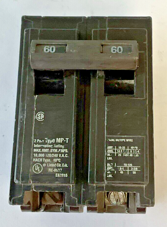 MURRAY MP260 CIRCUIT BREAKER 60A 2POLE TYPE MP-T 120/240VAC0