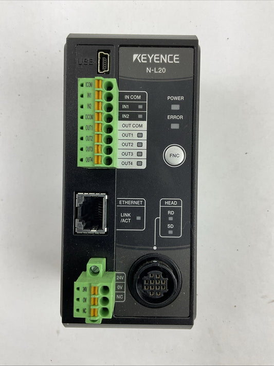 KEYENCE N-L20 24VDC 280mA ETHERNET CONNECTION COMMUNICATION UNIT0