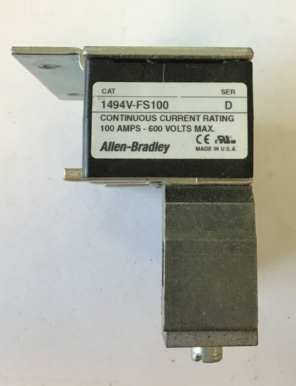 ALLEN BRADLEY 1494V-FS100 FUSE BLOCK SER. D 100AMPS 600V0