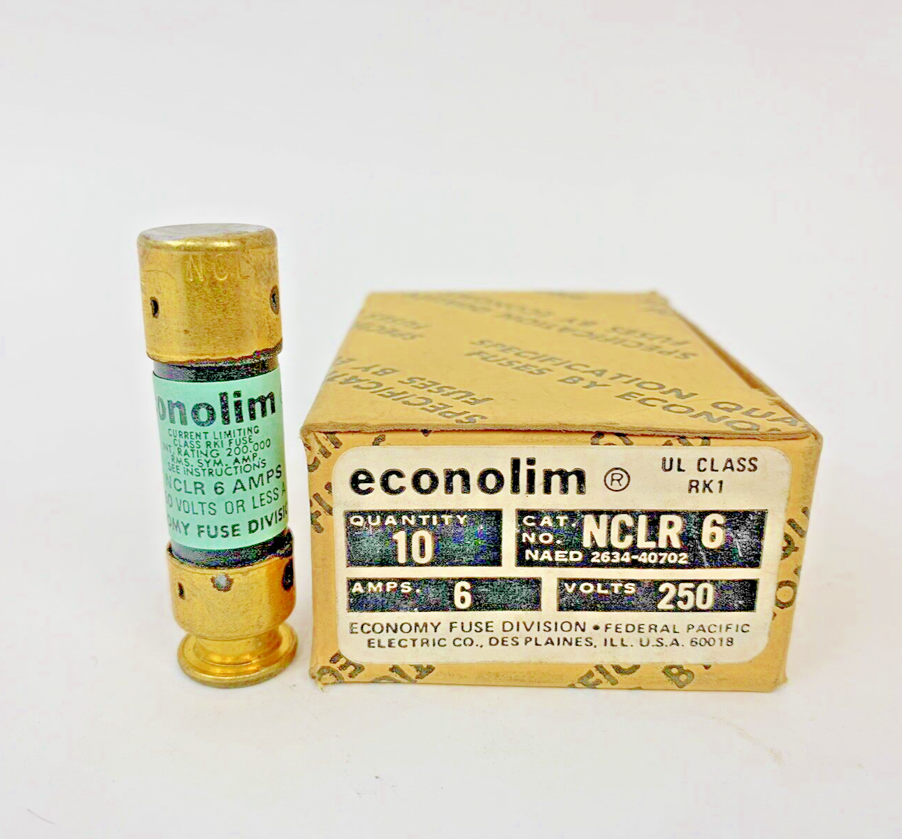 Economy Fuse - Econolim - NCLR 6 - 6A,  250V Fuse "Lot of 10"0