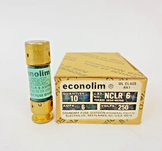 Economy Fuse - Econolim - NCLR 6 - 6A,  250V Fuse "Lot of 10"0
