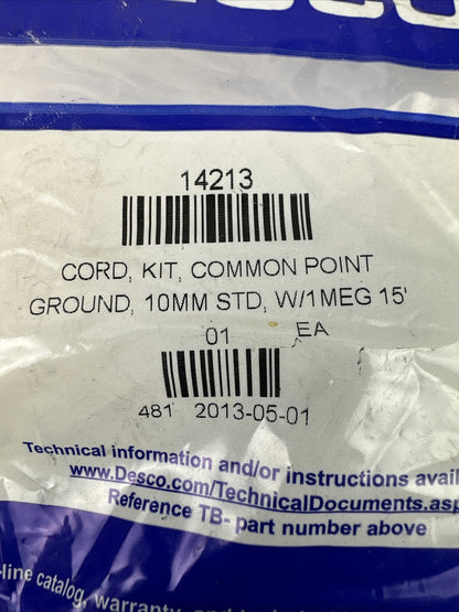 DESCO 14213 CORD KIT COMMON POINT GROUND 10MM STD W/1 MEG 15'1