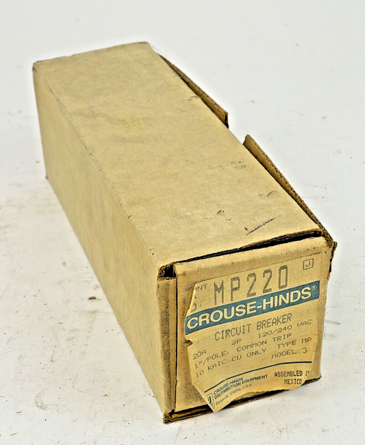 CROUSE-HINDS *BOX OF 5* - MP220 - 2 POLE, 20 A, 240 VAC CIRCUIT BREAKER0