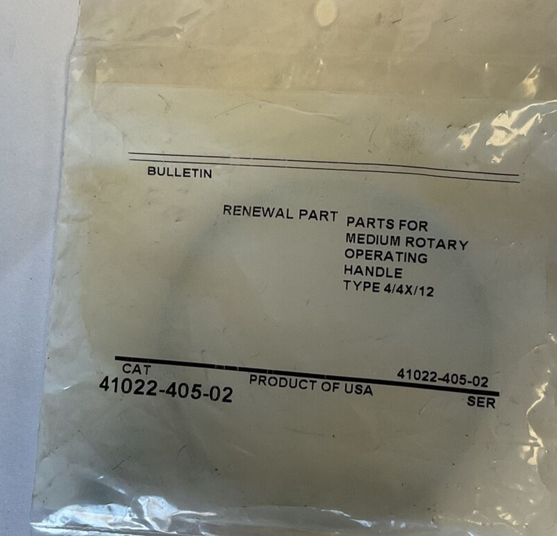 ALLEN BRADLEY 41022-405-02 RENEWAL PART MED. ROTARY OPER. HANDLE 4/4X/121
