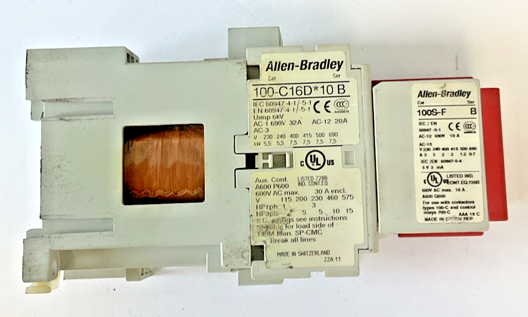 ALLEN BRADLEY 100S-C16DJ14BC CONTACTOR SER.B | 100-C16D*10 W/ 100S-F5