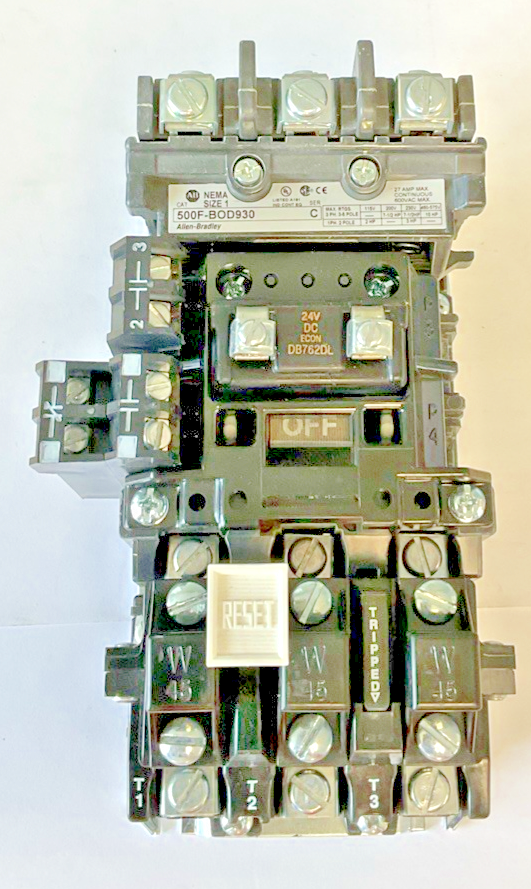 ALLEN BRADLEY 500F-BOD930 STARTER SER.C W/ DB762DL COIL, W45 HEATERS0