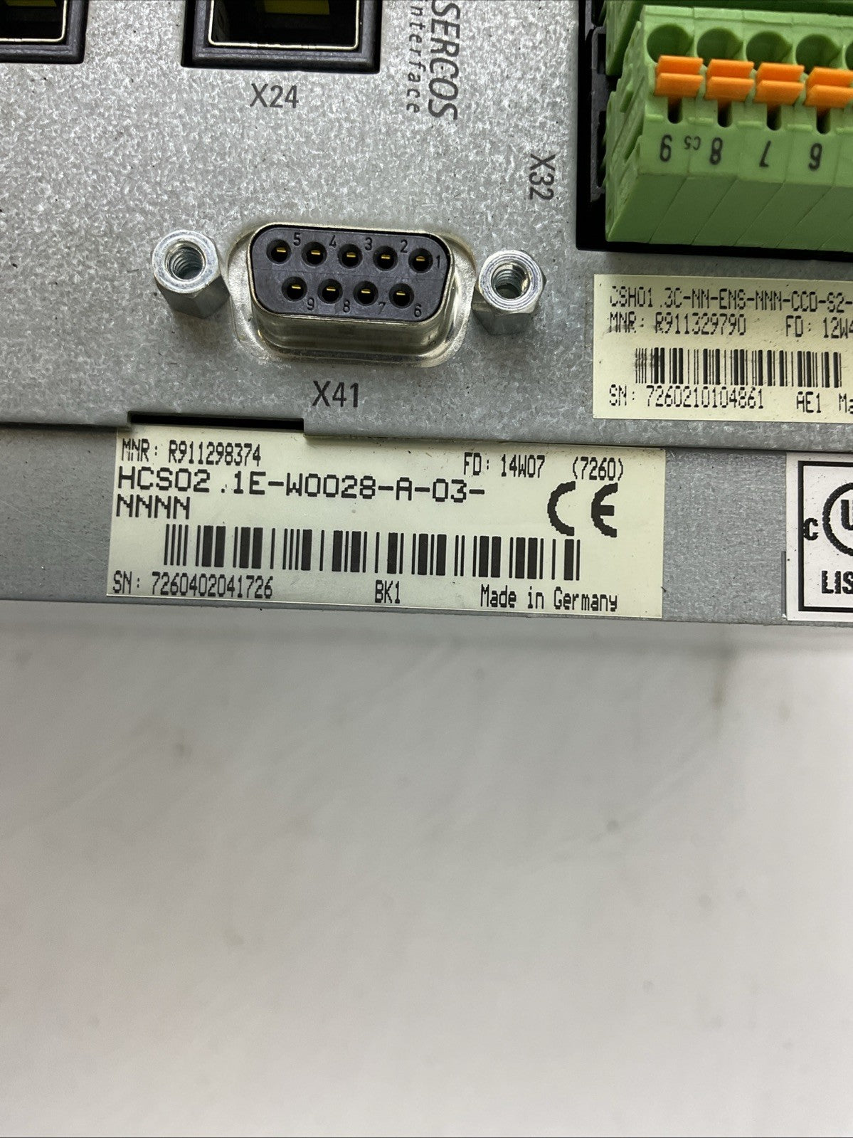 REXROTH CSH01.3C-NN-ENS-NNN-CCD-S2-S-NN-FW HCS02.1E-W0028-A-03-NNNN INDRADRIVE C3
