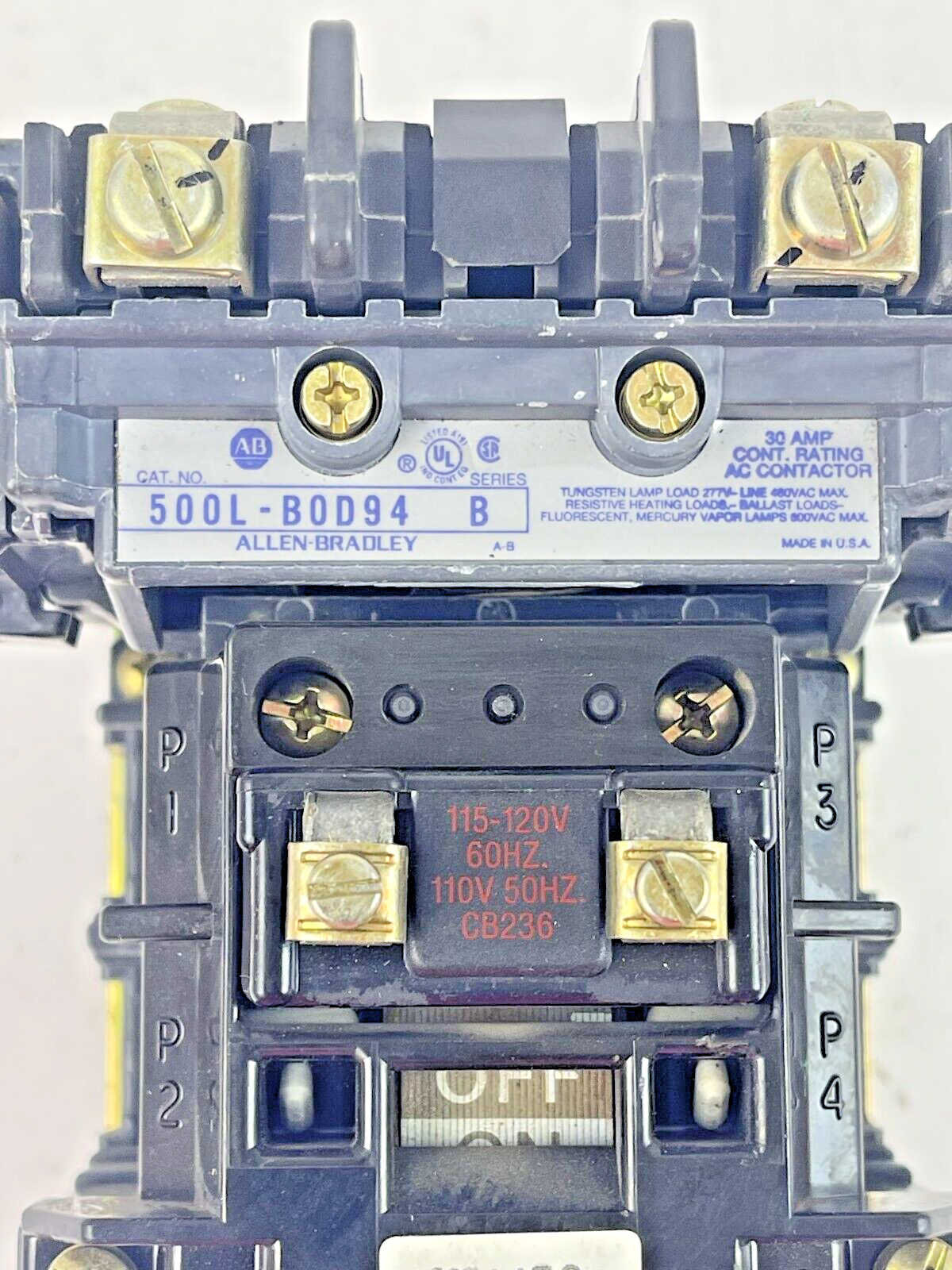 ALLEN BRADLEY - 500FL-BOD94 SER. B - AC CONTACTOR -30 AMP, 600 VAC6