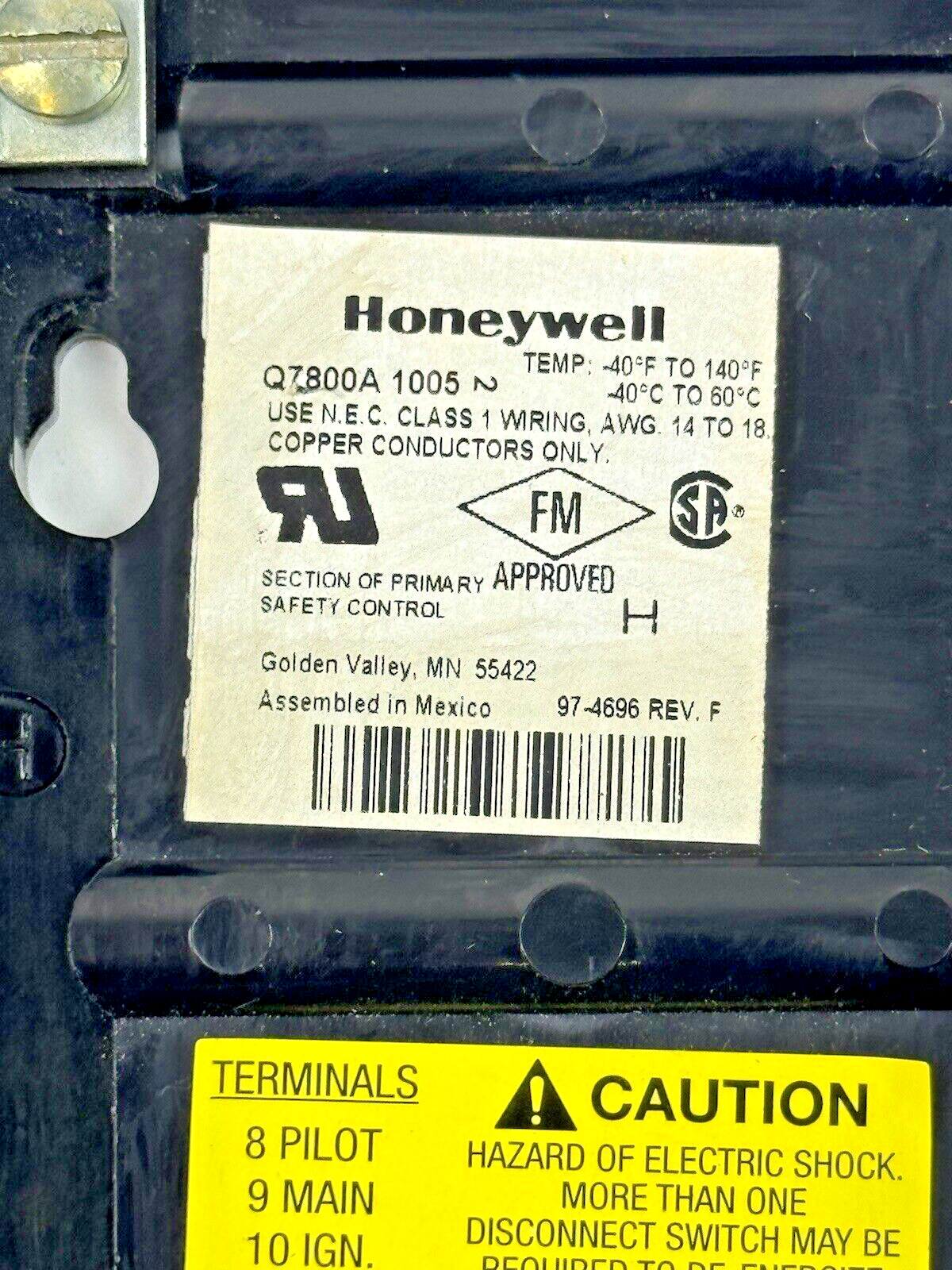 HONEYWELL - RM7823 A 1016 - ULTRAVIOLET FLAME AMPLIFIER - BURNER CONTROL13