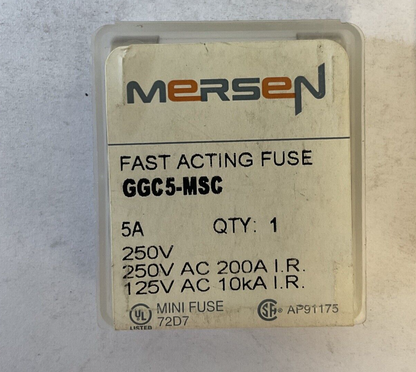 MERSEN GGC5-MSC(QTY10) AND GDL1/2-MSC(QTY12) FUSE 250VAC1