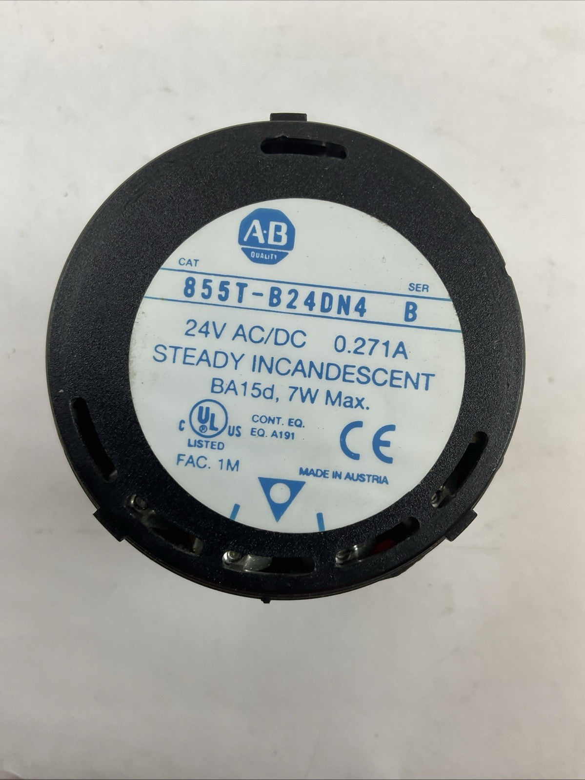 ALLEN BRADLEY 855T-B24DN4 SER B 24V 0.271A STEADY INCANDESCENT RED STACK LIGHT1