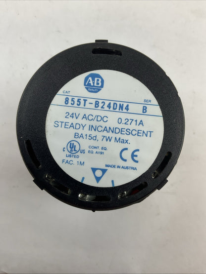 ALLEN BRADLEY 855T-B24DN4 SER B 24V 0.271A STEADY INCANDESCENT RED STACK LIGHT1