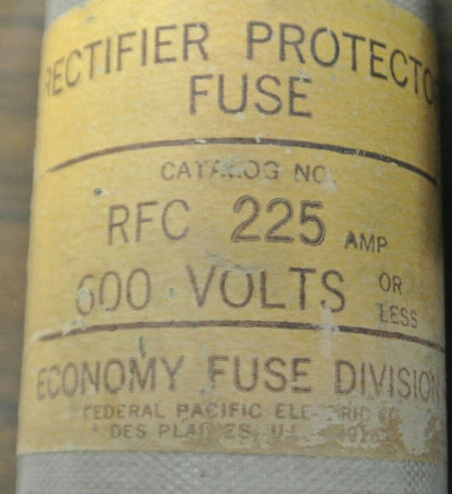 LOT of 3 / ECONOMY RFC225 RECTIFIER PROTECTOR FUSE / 225A / 600V1