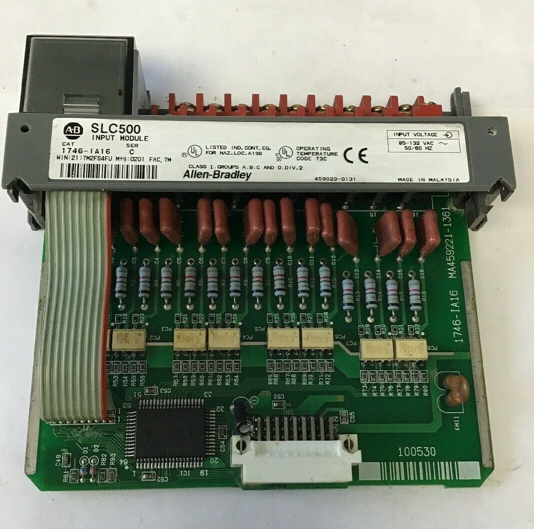 ALLEN BRADLEY SLC500 1746-IA16 INPUT MODULE SER.C 132VAC 50/60HZ***LOTOF2***1