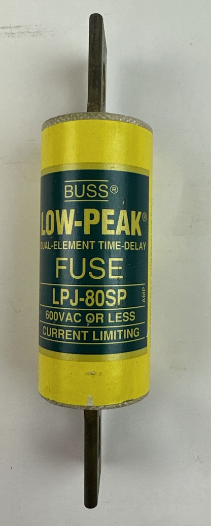 BUSS LPJ-80SP 600VAC 80A LOW-PEAK DUAL-ELEMENT TIME DELAY CLASS J0