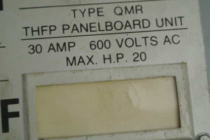 GE THFP361 TWIN FUSIBLE QMR-TYPE PANELBOARD SWITCH - 600V, 30A, 20HP MAX.1