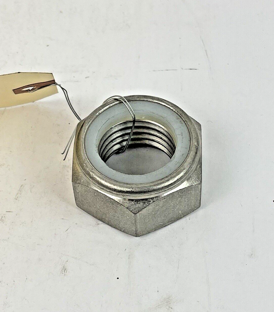 HEX LOCK NUT - 1-1/4in BORE WITH NYLON INSERT - 316 STAINLESS STEEL0