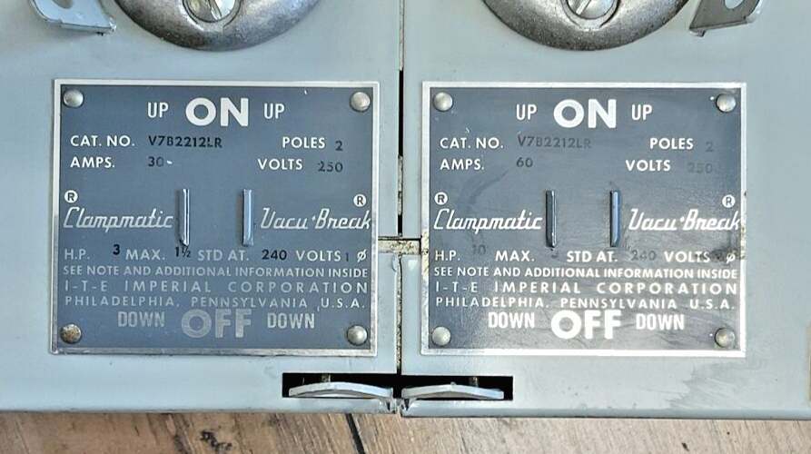 ITE V7B2212LR VACU-BREAK CLAMPMATIC 3HP 250V 1PH 30A 2POLE1