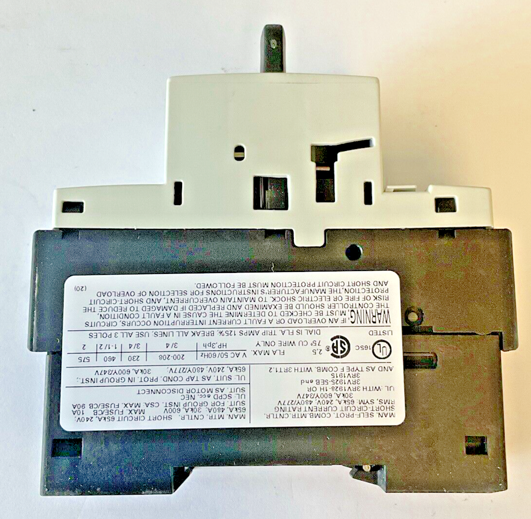 SIEMENS 3RV1021-1CA10 MOTOR CONTROL 1.8-2.5A3
