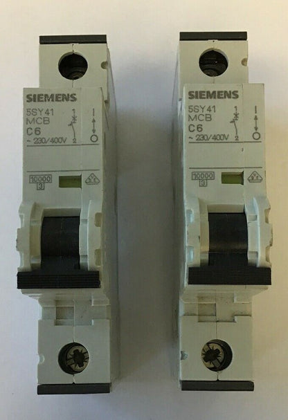 SIEMEN 5SY41 MCB C6 CIRCUIT BREAKER 250VAC/440V***(LOTOF2)***0