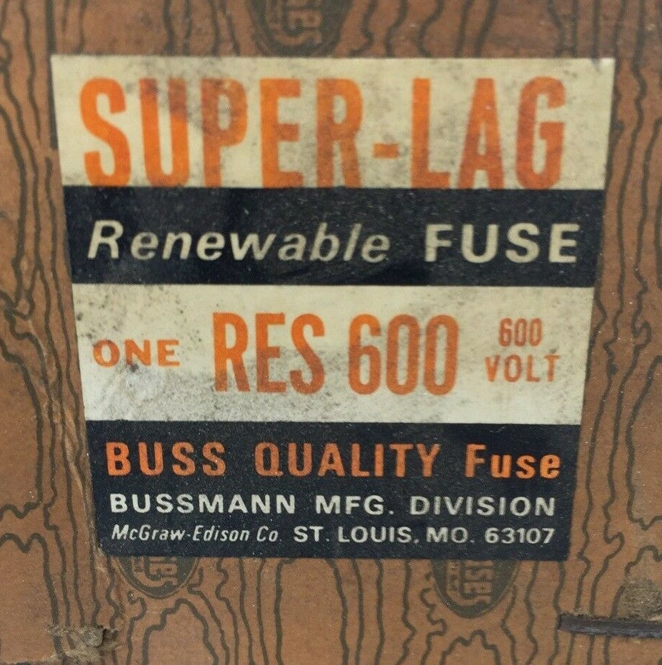 BUSSMAN RES600 SUPER-LAG RENEWABLE FUSE 600AMP 600V1