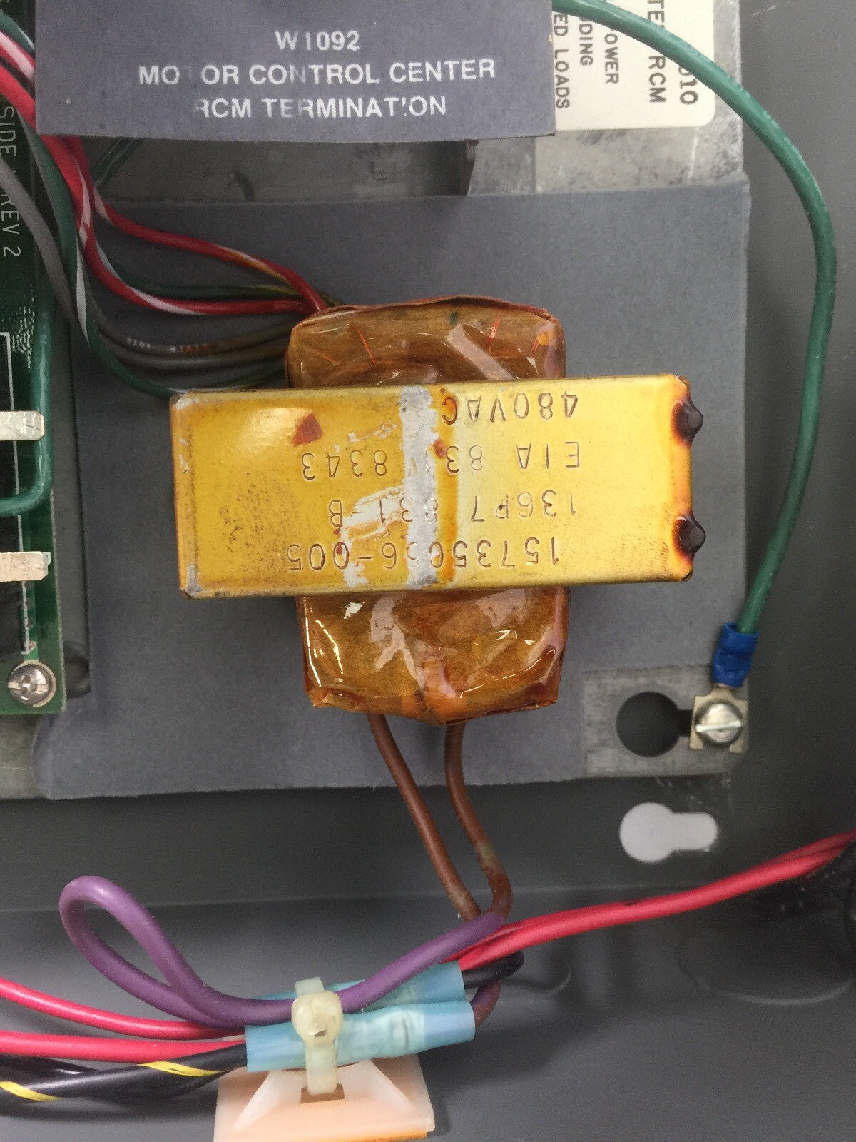 HONEYWELL W1092A1007 MOTOR CONTROL CENTER RCM 120VAC 3AMP7