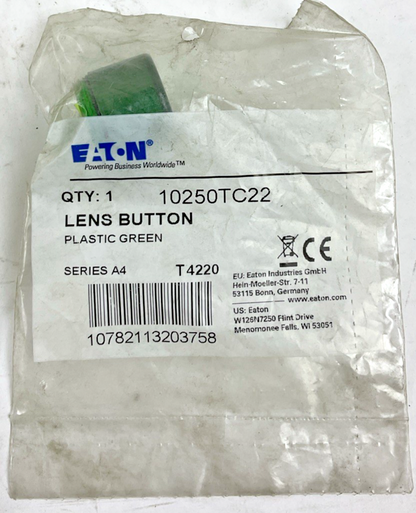 EATON 10250TC22 GREEN PLASTIC LENS BUTTON SER.A4 ****LOTOF18****1