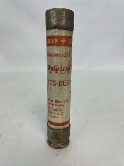 GOULD SHAWMUT ATS-DE50R AMP-TRAP CLASS RK5 FUSE 50AMP 600VAC (LOT OF 10) 1