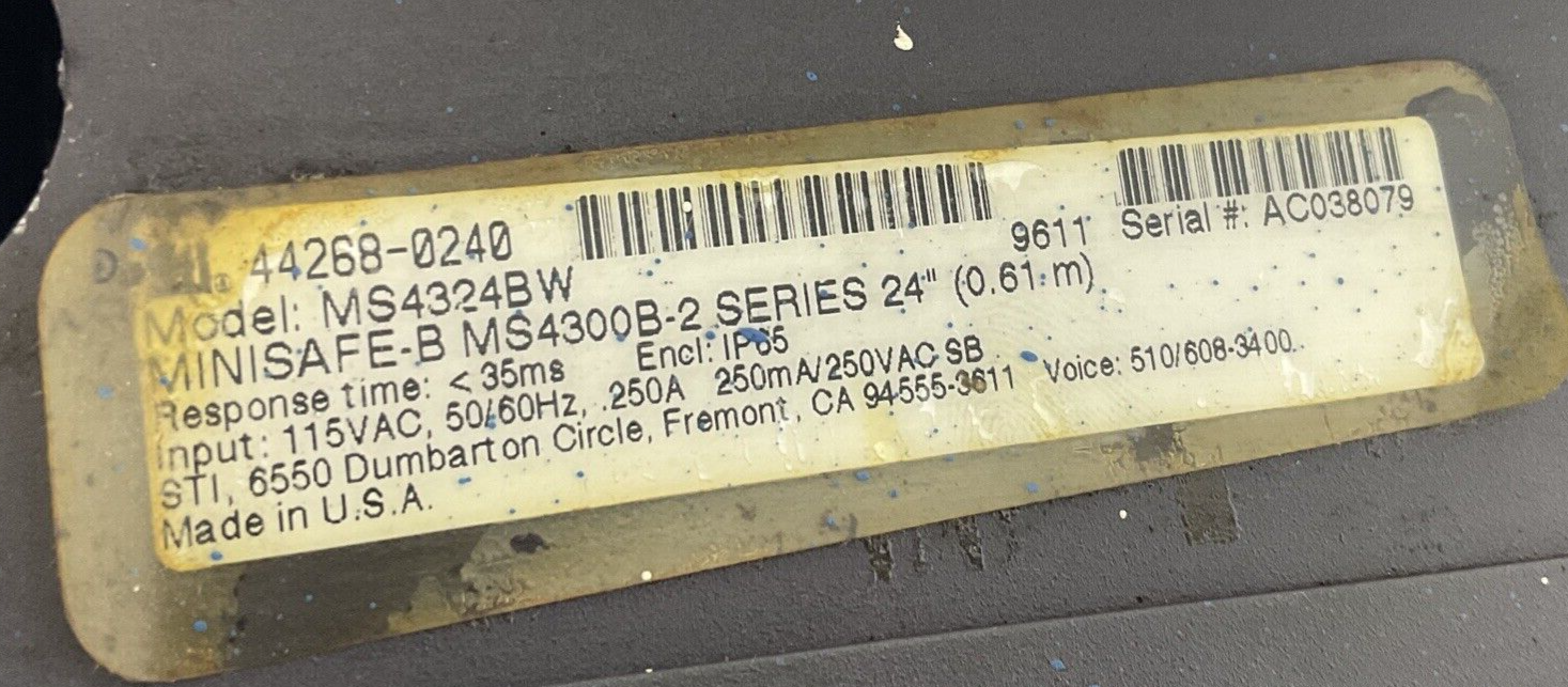 STI MS4300B-2 SAFETY SCREEN CONTROLLER 115VAC 50/60HZ4