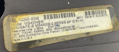 STI MS4300B-2 SAFETY SCREEN CONTROLLER 115VAC 50/60HZ4