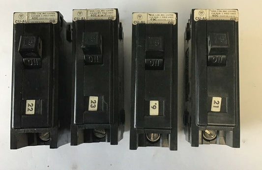 WESTINGHOUSE QB 1POLE 15A 120/240VAC ****LOTOF4****0