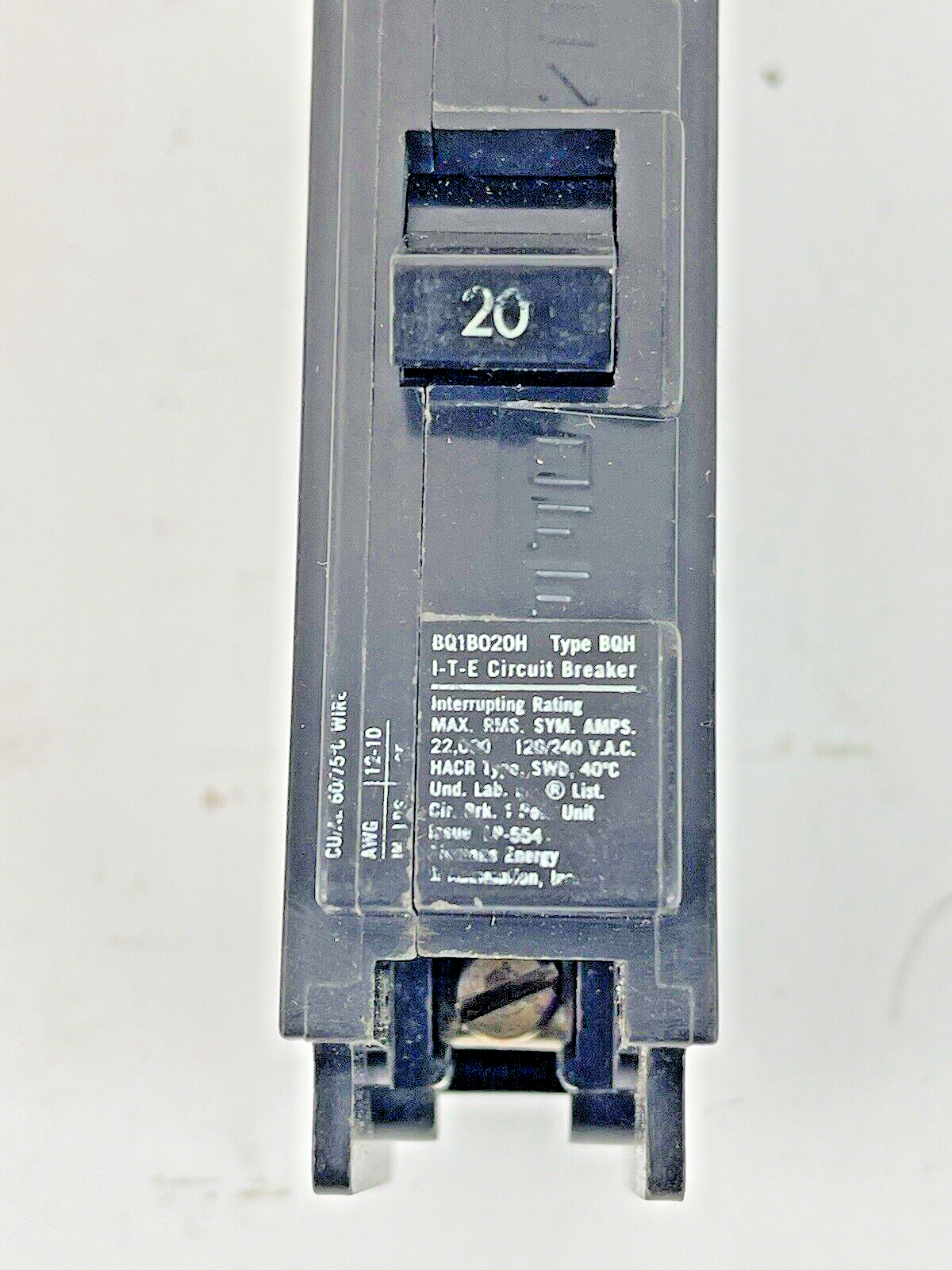 ITE/ SIEMENS - BQ1B020H - CIRCUIT BREAKER - 20A/1 POLE/240 VAC/HACR TYPE/BQH-NEW2
